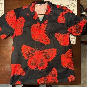 Custom button up shirt, moths